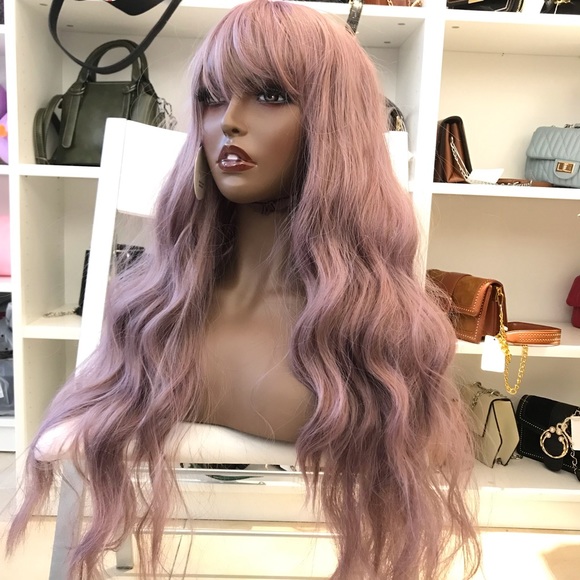 Accessories - Human hair blend pastel purple/pink wig